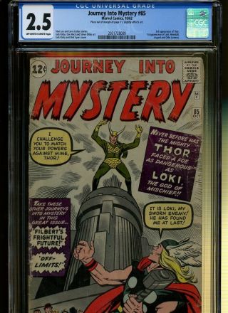 Journey Into Mystery 85 Cgc 2.  5 | 3rd Thor.  1st Loki,  Heimdall,  Asgard & More.