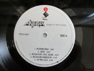 Anthrax - Sound Of White Noise 1993 Korea Orig Vinyl LP Insert Rare 4