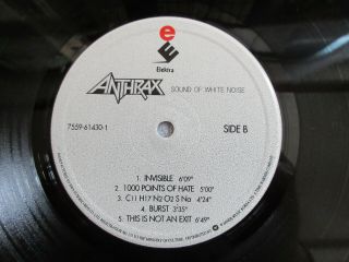 Anthrax - Sound Of White Noise 1993 Korea Orig Vinyl LP Insert Rare 5