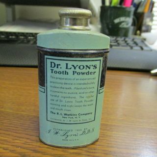 York,  N.  Y.  Dr.  Lyon ' s Tooth Powder The R.  L.  Watkins Co.  tin container 3/4 Oz 4