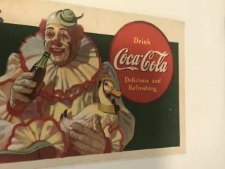 1940 Coca Cola Ink Blotter Clown and Duck The Greatest Pause on Earth B 3