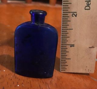 Vintage Tiny 2” Cobalt Blue Glass Bottle No Stopper