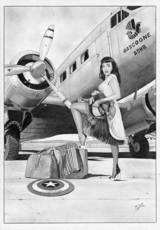 Peggy Carter Betty Page Burma Warbirds Yank Aircraft Pin - Up Sexy Art