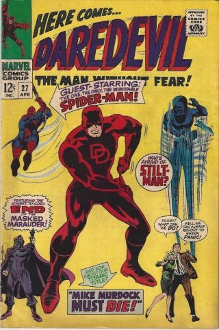 Daredevil 27 Guest Starring Spiderman,  Masked Marauder,  Stilt - Man,  Murdock Rare