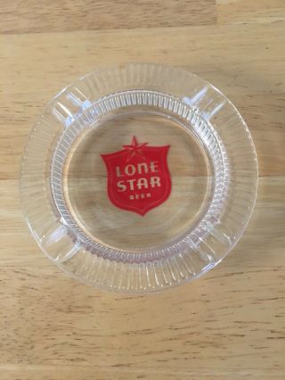 Lone Star Beer Round Glass Ashtray,  Vintage,  Rare,  Very