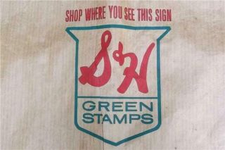 Vintage S & H Green Stamps Sperry & Hutchinson Trading Stamp Store Shopping Bag