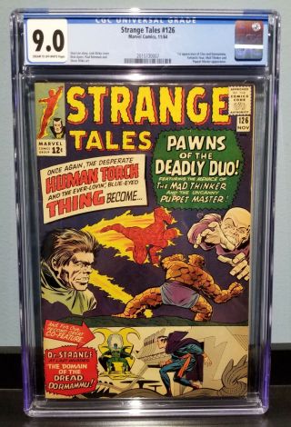 Strange Tales 126 Cgc 9.  0 1st Appearance Of Dormammu & Clea By Lee Kirby Ditko