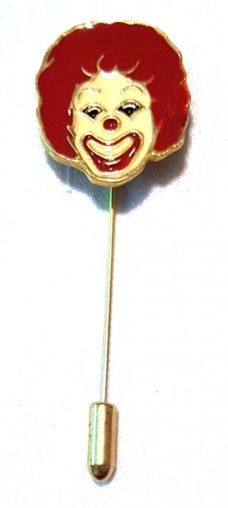 Vintage 1979 Brass Enameled 1 " Ronald Mcdonald Hat Lapel Pin