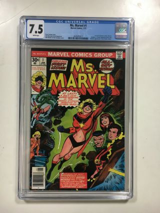 Ms Marvel 1 Cgc 7.  5 Vf - Marvel Comic 1977 1st Carol Danvers