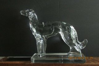 Vintage Crystal Russian Wolfhound Figurine Or Bookend