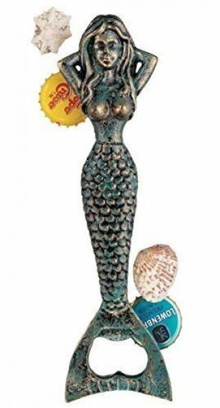 Mermaid Novelty Bottle Opener Cast Iron Rustic Theme Hand Held Antique Style Uk