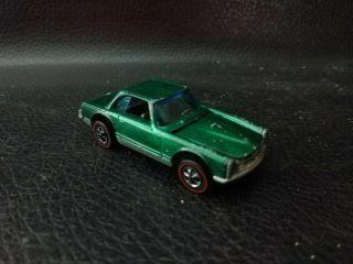 1969 Mattel Hot Wheels Redline Mercedes Benz 280 Sl Green W Dark Interior Hk