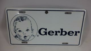 Vintage Gerber Baby Cereal Vanity Licence Plate Tin Advertisement Sign