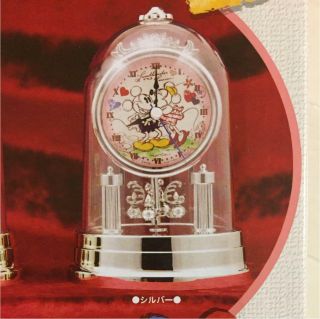Mickey & Minnie Premium Swing Dome Clock Silver F/S JAPAN 4