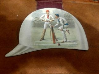 Victorian Die Cut Trade Card - Sports - Cricket Players Warming Up