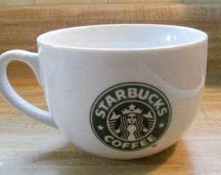 Large 2006 Starbucks White Ceramic Coffee Tea Cup Mug Cereal Bowl