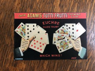 Tutti Fruitti Chewing Gum Advertising Trade Card - Victorian Period
