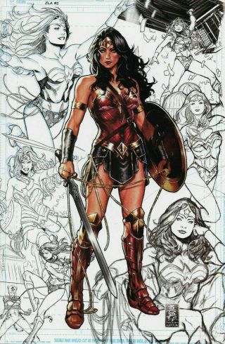 Dc Justice League 1 Wonder Woman Mark Brooks Variant Cover D