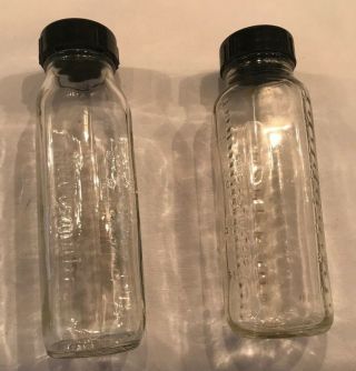 Vinateg Glass Baby Bottles Evenflow & Duraglas With Lids