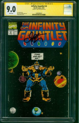 Infinity Gauntlet 4 Cgc 9.  0 Ss Jim Starlin Sign Thanos Avengers Endgame 1991