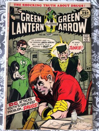 Green Lantern Green Arrow 85 Comic Book Classic Drug Issue Speedy On Heroin