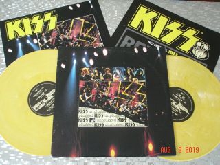 Kiss " Mtv Unplugged " Yellow Vinyl Lp Mercury ‎ W/ 2 Promo Poster Flats