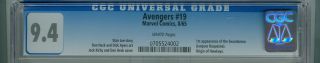 Avengers 19 CGC 9.  4 1st Swordsman Hawkeye Scarlet Witch Infinity War EndGame 2