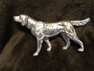 Metal Statue Pointer Dog Silver