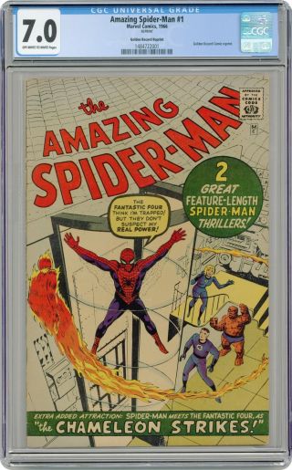 Spider - Man (1st Series) Golden Record Reprint 1comic 1966 Cgc 7.  0
