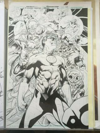Rafa Sandoval - Green Lantern Corps 2 P.  20 Splash Page Art Dc Comics