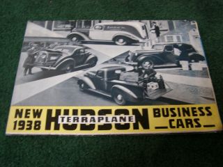 Rare 1938 Hudson Terraplane Dealer Fold Out Sales Brochure