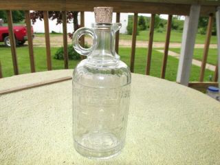 Vintage Embossed White House Vinegar Glass Jug 1909 Patent Date Cruet Pour Spout