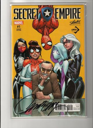 Secret Empire 1 - J Scott Campbell Signed Spider - Man - Stan Lee Collectible