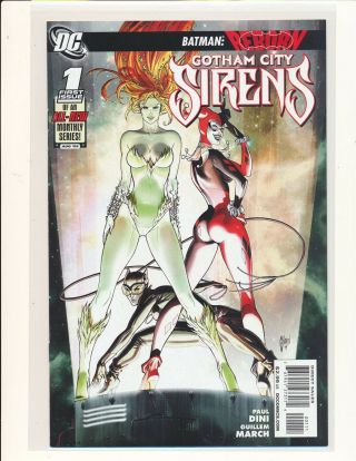 Gotham City Sirens 1 (2009) 1st Team App Harley Quinn/catwoman/posion Ivy Nm -