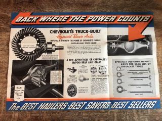 Vintage Chevrolet Trucks Brochure Mailer " Geared For Your Load " Advertisement