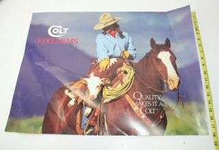Colt Firearms Vintage Poster Quality Makes It A Colt 24 X 18 Gun Poster Cowgirl