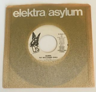 Queen / Fat Bottomed Girls & Bicycle Race / 1978 Us Promo 45 / Strong Vg,