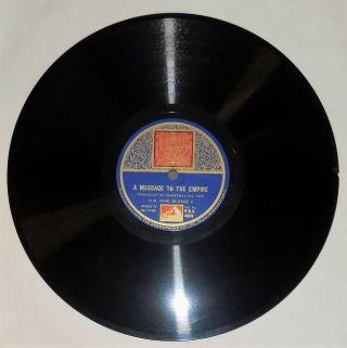 King George V Message To The Empire Xmas 1932 Hmv Gramophone 4359 Uk Etched 78 E