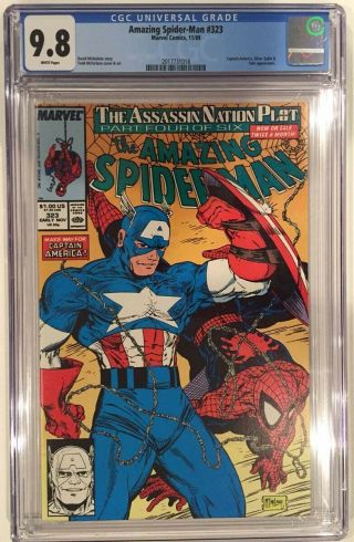 Spider - Man 323 Cgc 9.  8 White Pages Silver Sable Captain America
