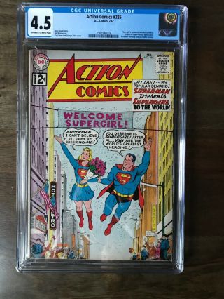 Action Comics 285 Cgc 4.  5 Supergirls Existence Revealed To The World