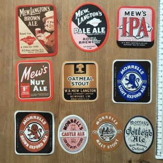 10 Mew Langton Newport Isle Of Wight & Morrells Lion Oxford Brewery Beer Labels