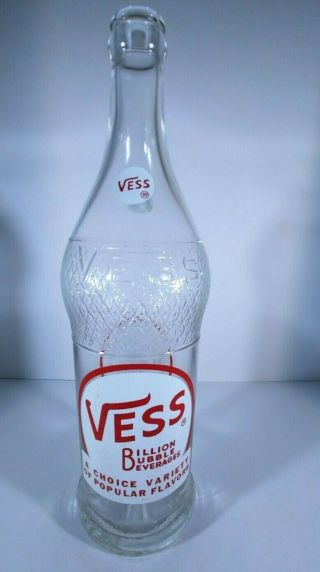 Collectible Vintage Vess 24 Oz Soda Bottle Billion Bubbles Beverages