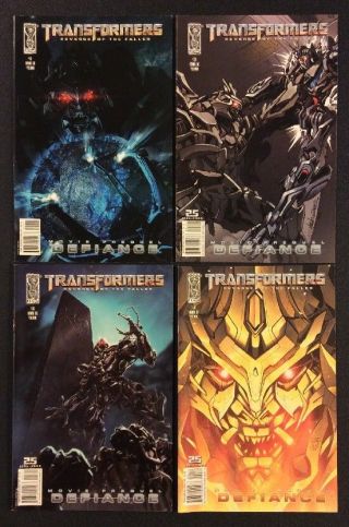 Transformers Revenge Of The Fallen Defiance 1 - 4 Comic Books Movie Prequel Idw