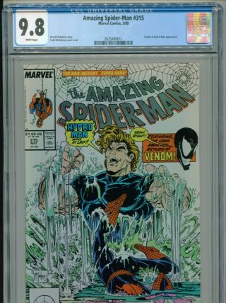 1989 Marvel The Spider - Man 315 Todd Mcfarlane Hydro - Man Cgc 9.  8 Box7