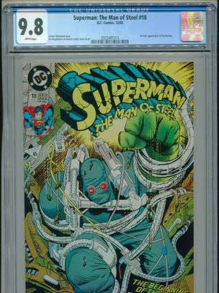 1992 Dc Superman: Man Of Steel 18 1st Full Appearance Doomsday Cgc 9.  8 Box6