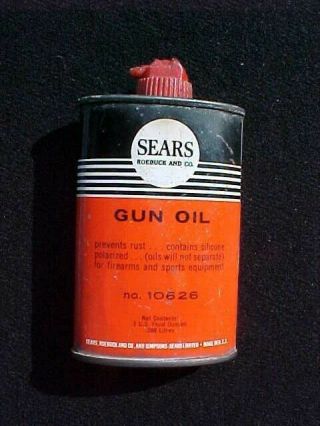 Sears Roebuck And Co.  Vintage Gun Oil Tin Partial Contents