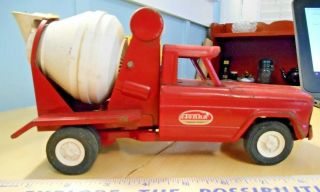 Vintage Tonka Red Jeep Cement Mixer Truck - 9 " Pressed Steel