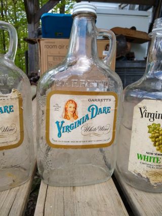 Vintage 1969 Virginia Dare White Wine Half Gallon Bottles