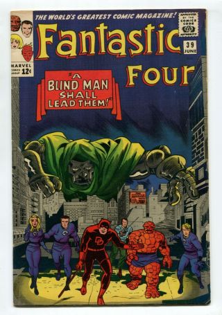 1965 Marvel Fantastic Four 39 Doctor Doom Daredevil Appearance Fn/vf B2