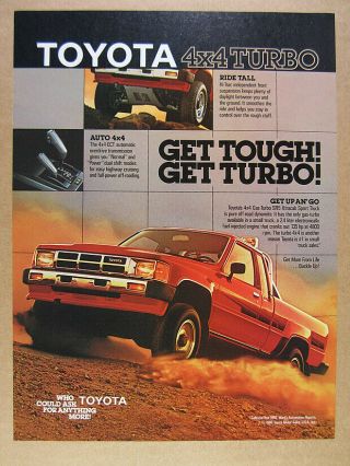 1986 Toyota Sr5 4x4 Turbo Xtracab Sport Pickup Truck Vintage Print Ad
